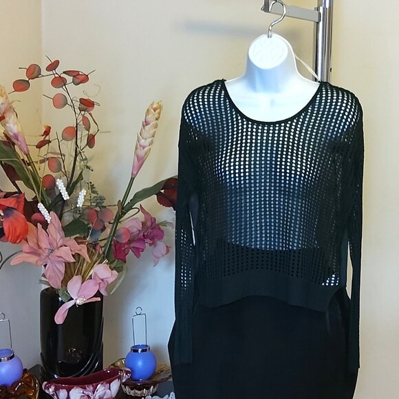 NWOT KENSIEGIRL Women’s Spring Summer Long Sleeve Beach Cover Olive Green Top S - Picture 2 of 5